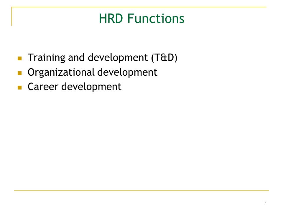 Hrd training and developement